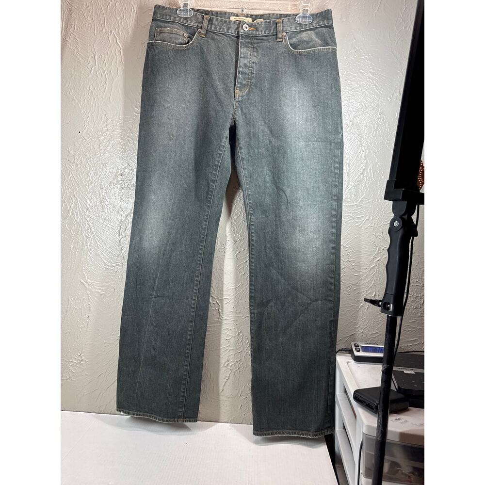 John Varvatos Mens Charcoal Jeans Straight‎ Leg Denim White Tag USA Size 38x32